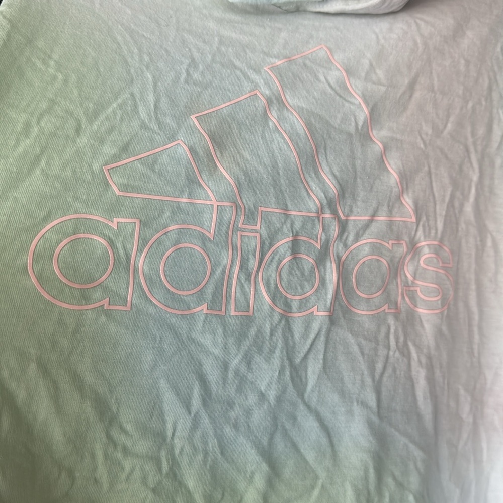 Girls Adidas tie die high low tee hoodie Sz Small 7/8 - Picture 7 of 9